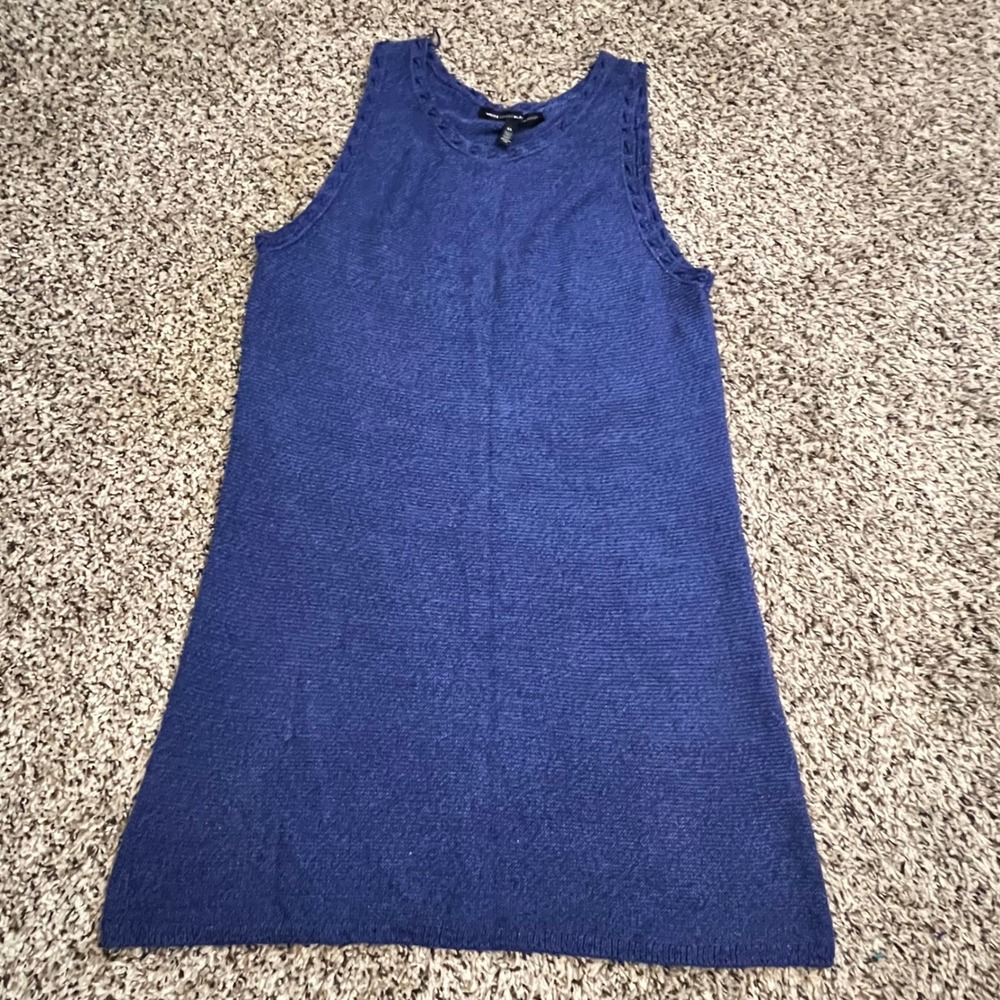 White House Black Market Royal Blue Metallic Braided Trim Sleeveless Dress XL
